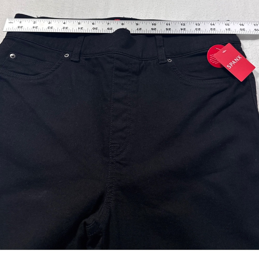 Spanx Flare Jeans Clean Black High Rise Pull On Stretch Denim 20326R Womens L - Picture 10 of 13